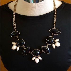 Black and white bubble statement necklace